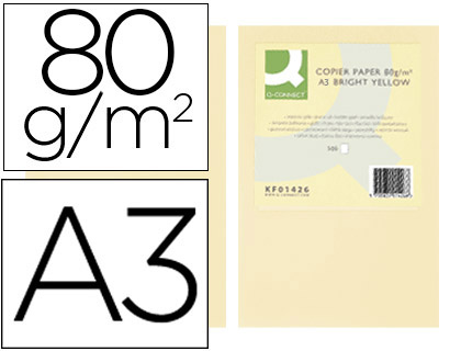 500h papel fotocopiadora Q-Connect A3 80g/m² color crema